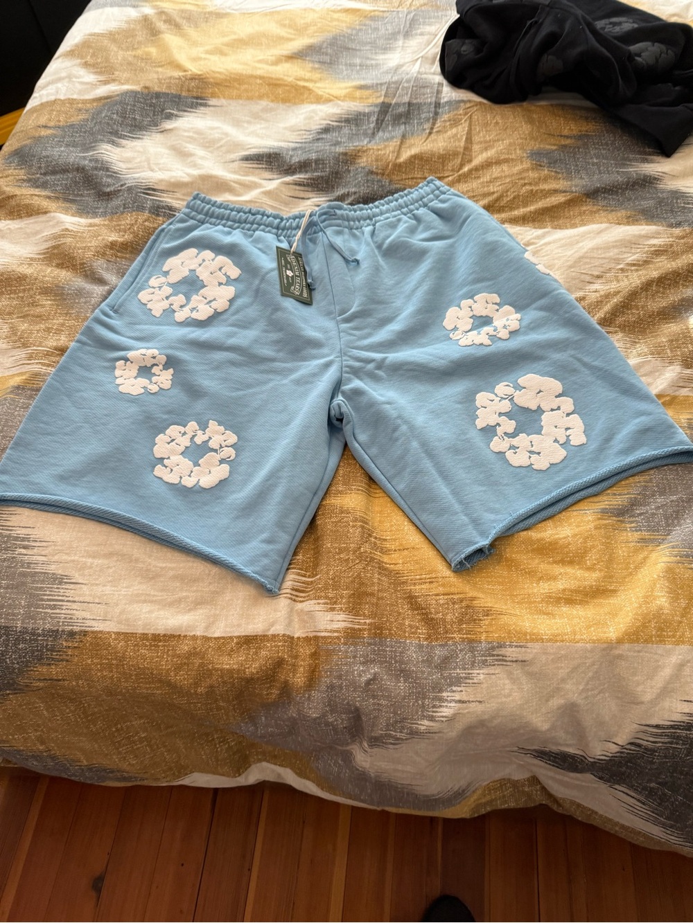 Denim Tears Cotton Wreath Light Blue Men’s Shorts Size L